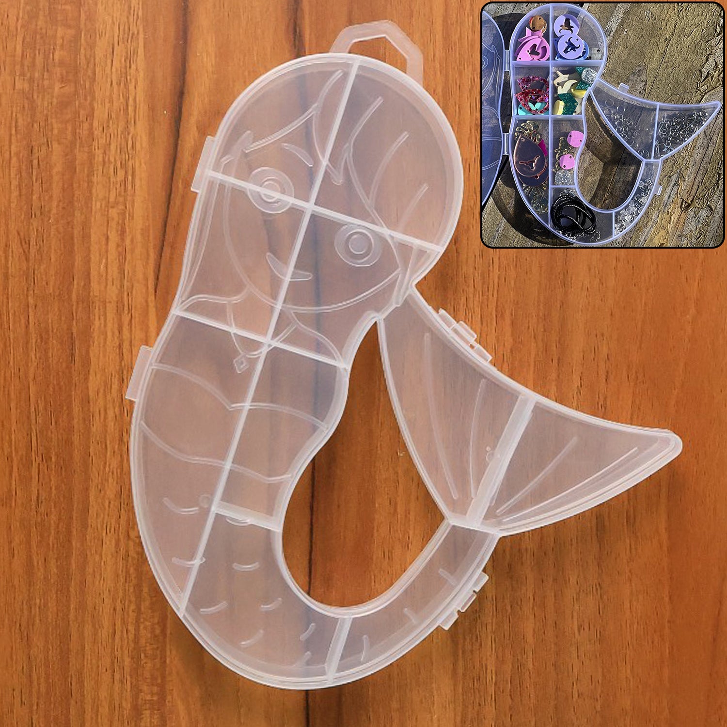Mermaid Shape Plastic Storage Organizer Box (1 Pc) Mermaid Shape Plastic Storage Organizer Box (1 Pc)